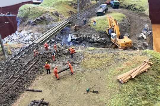 Modellbahn rhb baustelle